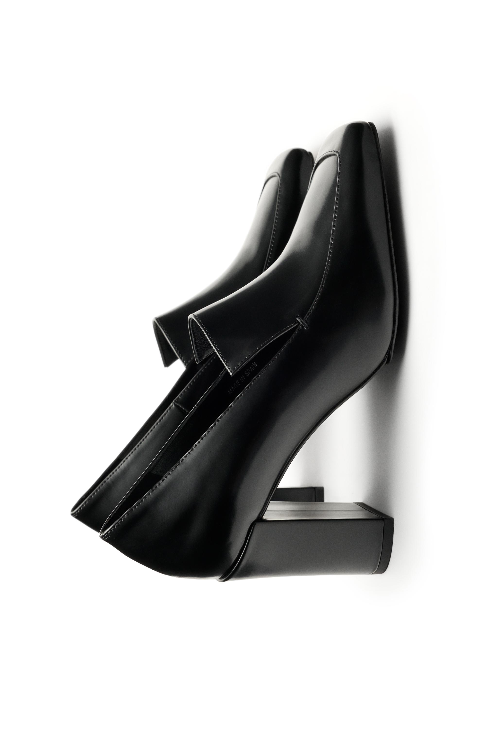 Leather heel loafer - LIMITED EDITION - Black | ZARA United States