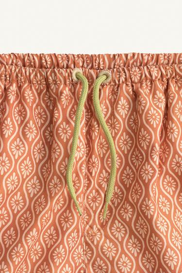 LIMITED EDITION GEOMETRIC PRINT SWIM SHORTS - Peach by Zara - Image 6