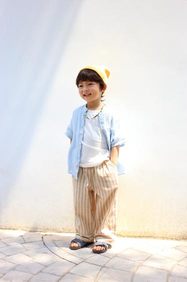 LINEN STAND COLLAR SHIRT - Blue by Zara