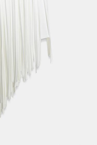 ZW COLLECTION ASYMMETRIC FRINGED SKIRT - White by Zara - Image 6