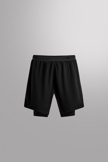 SHORT PERFURADO 2 EM 1 - Preto da Zara