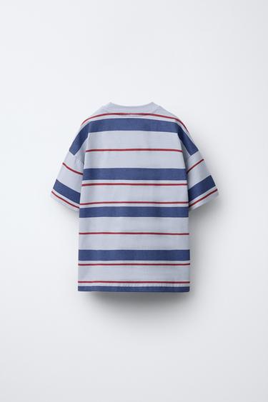 STRIPED T-SHIRT WITH PATCH - Multicoloured by Zara - Image 1