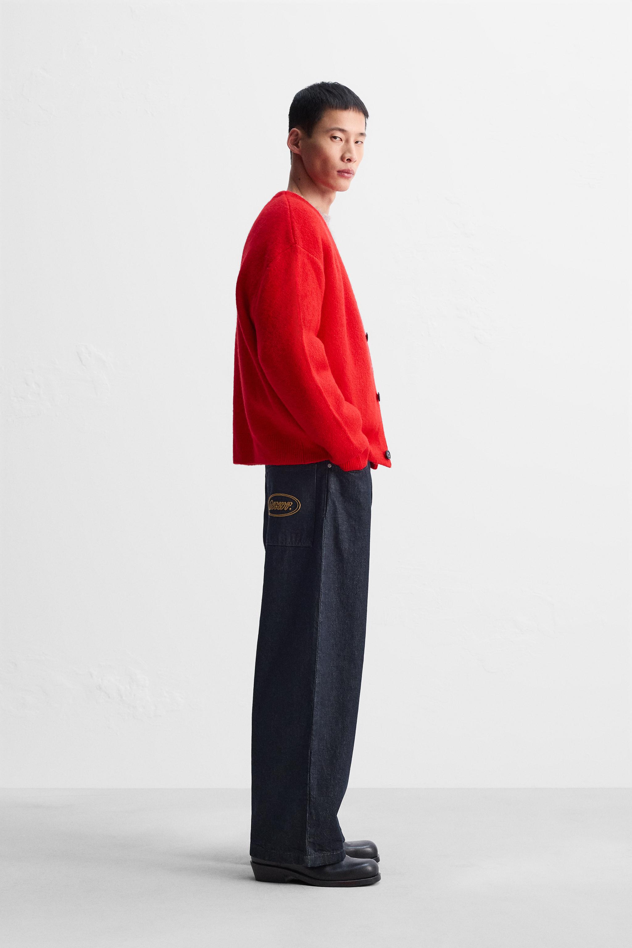 テクスチャーカーディガン - レッド | ZARA Japan / 日本