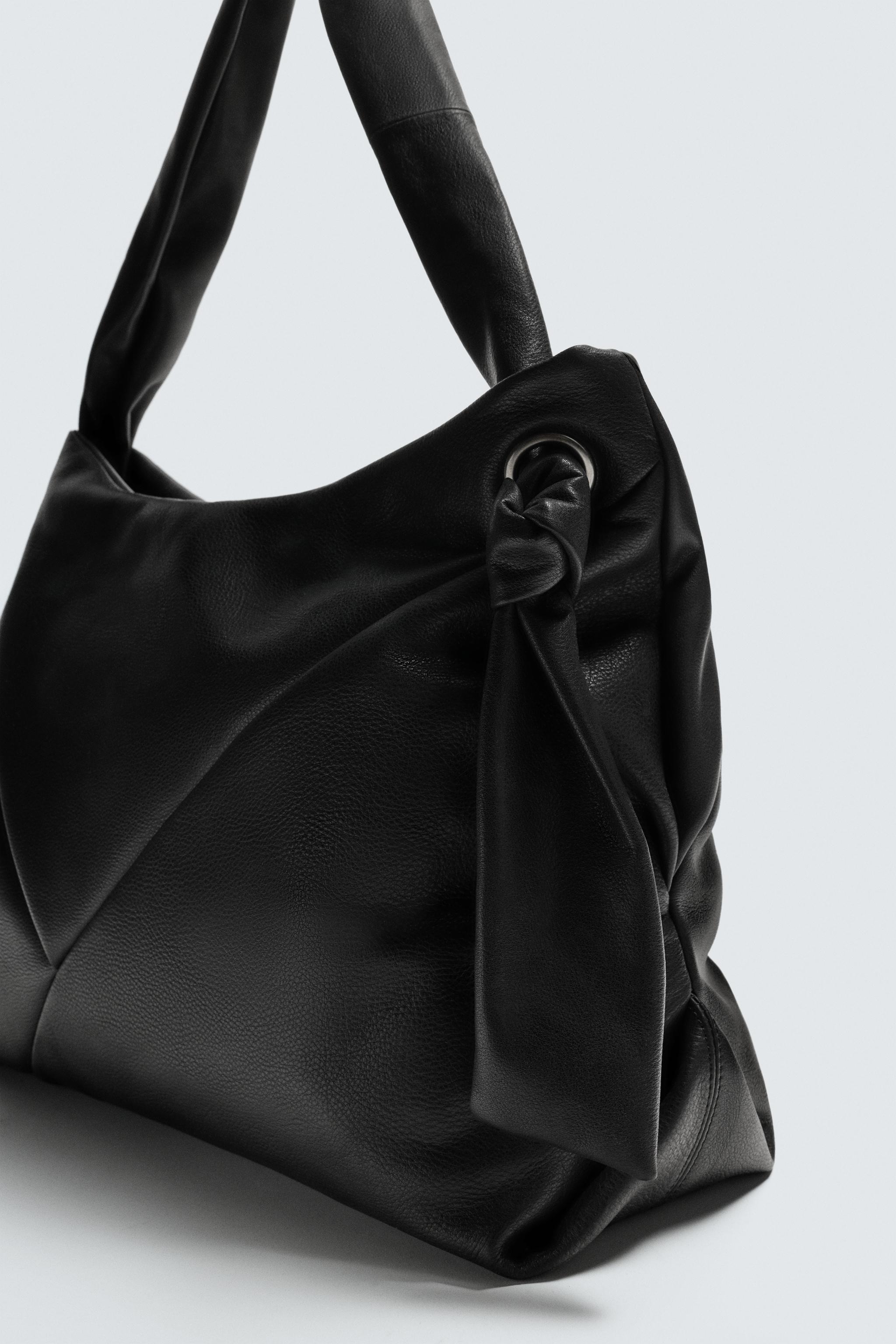 レザーショッパーバッグ - ブラック | ZARA Japan / 日本