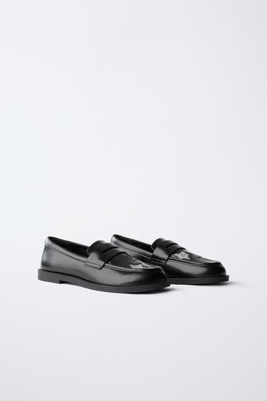 GLITTER STAR LOAFERS - Black by Zara