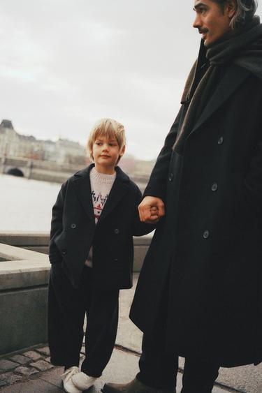 WOOL BLEND COAT - Black by Zara