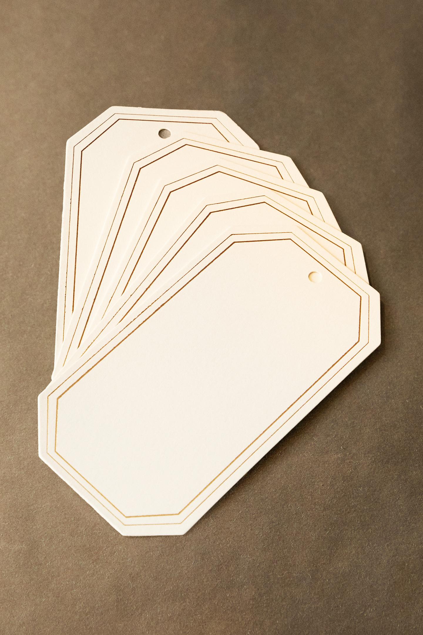 Zara Christmas Paper Gift Tags with Gold Edges (Pack OF 20), цвет: Белый — фото 5