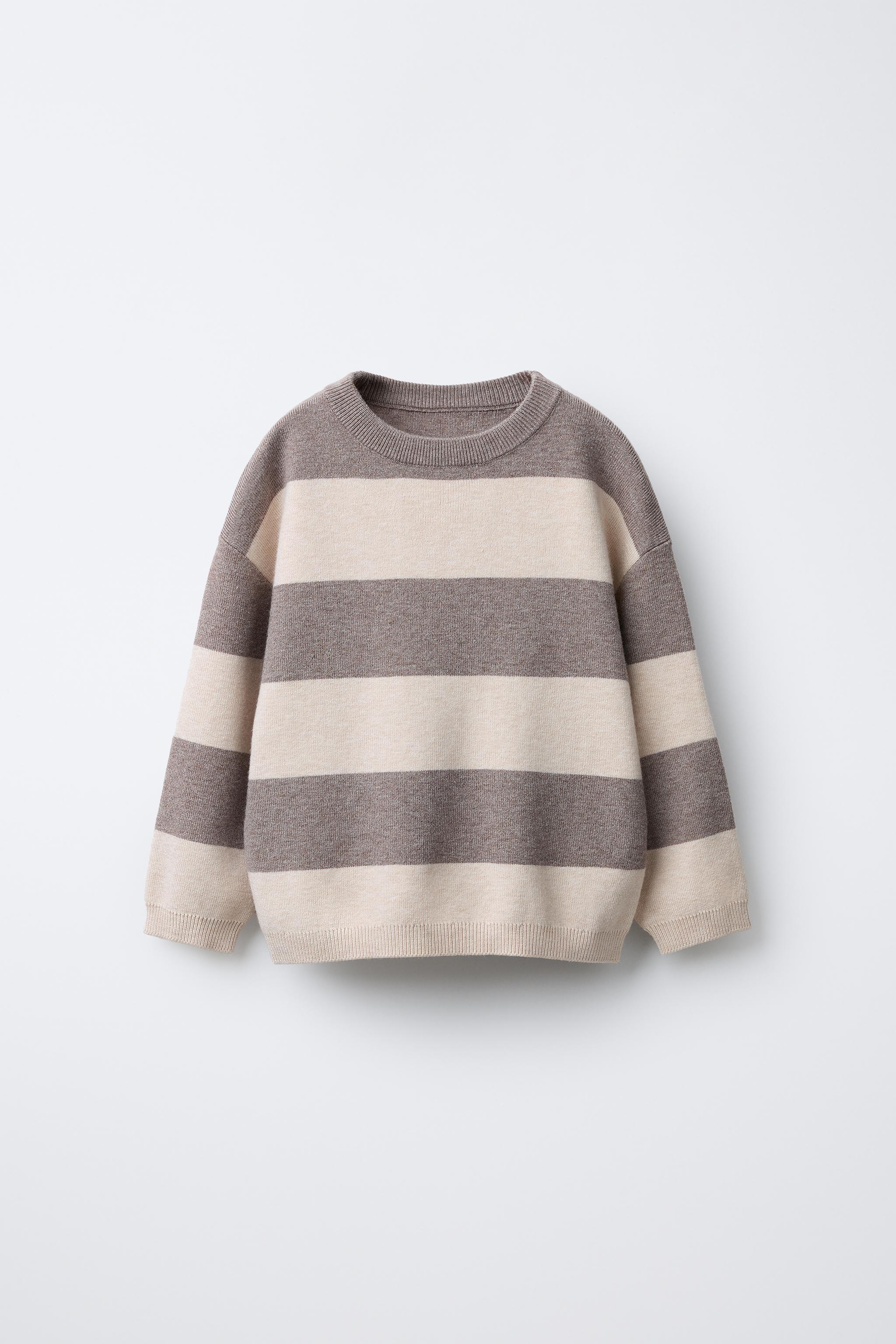 STRIPED KNIT SWEATER - Ecru / Beige | ZARA United States