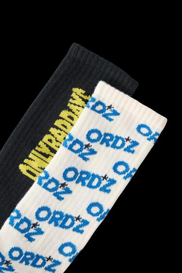 Zara 4-14 YEARS/ TWO-PACK OF TEXT LONG SOCKS - Blue