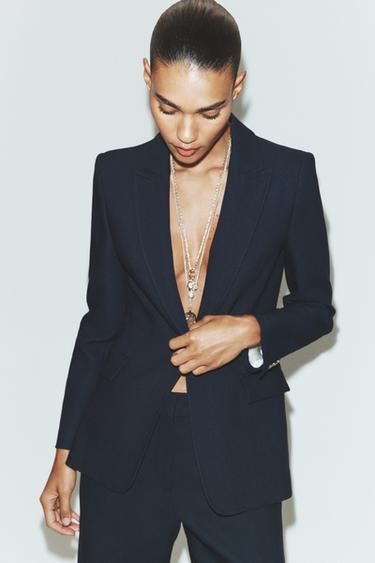 BLAZER RECTA BOTÓN - Marino de Zara