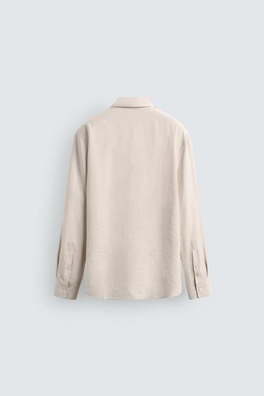 CHEMISE FLUIDE MÉLANGE MODAL - Blanc cassé de Zara - Image 6