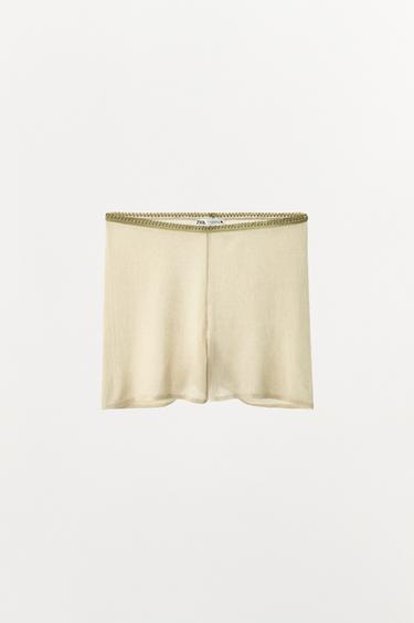 SHORT EN MAILLE COMBINÉE - Doré de Zara - Image 3