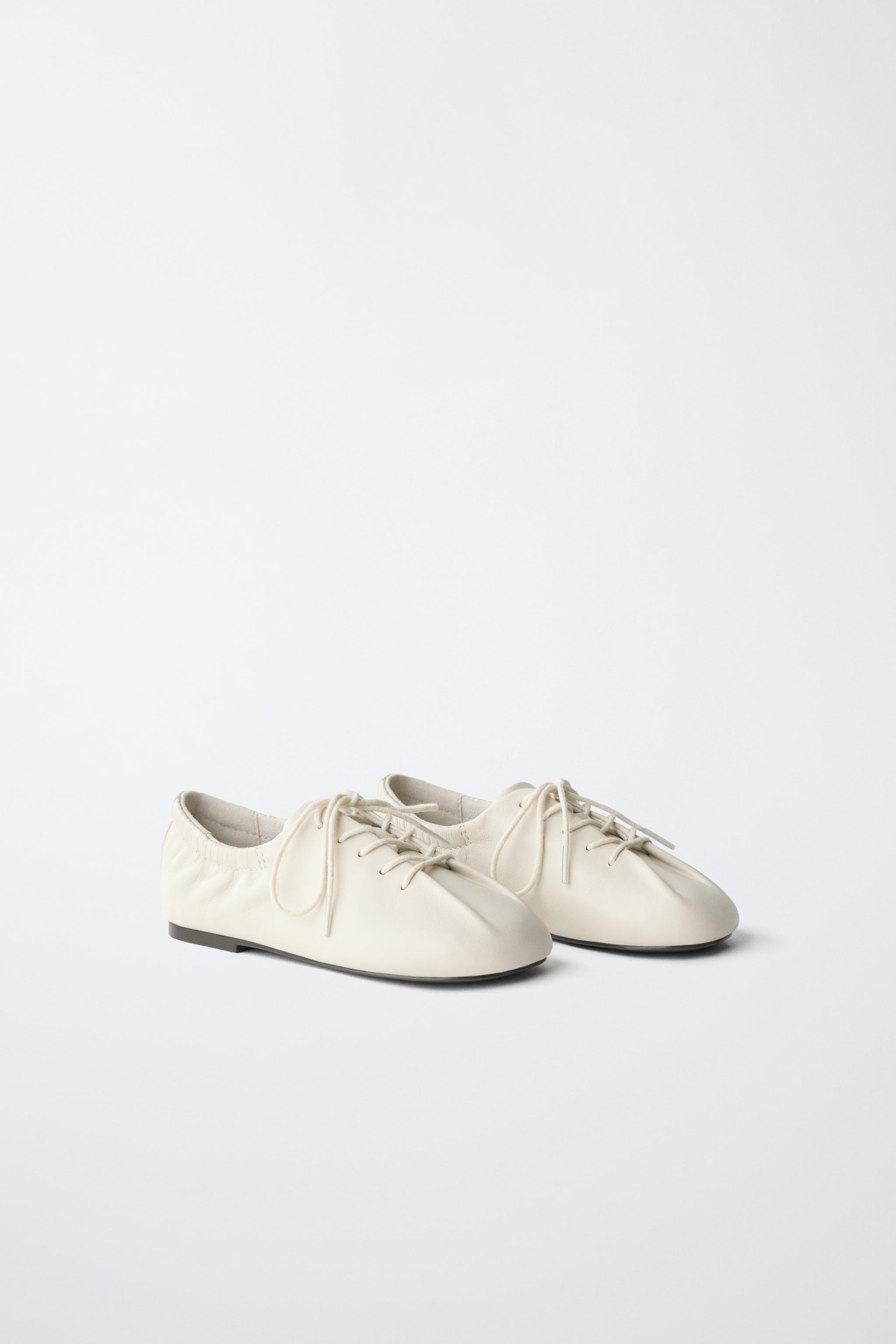 LEATHER DERBY SHOES — White