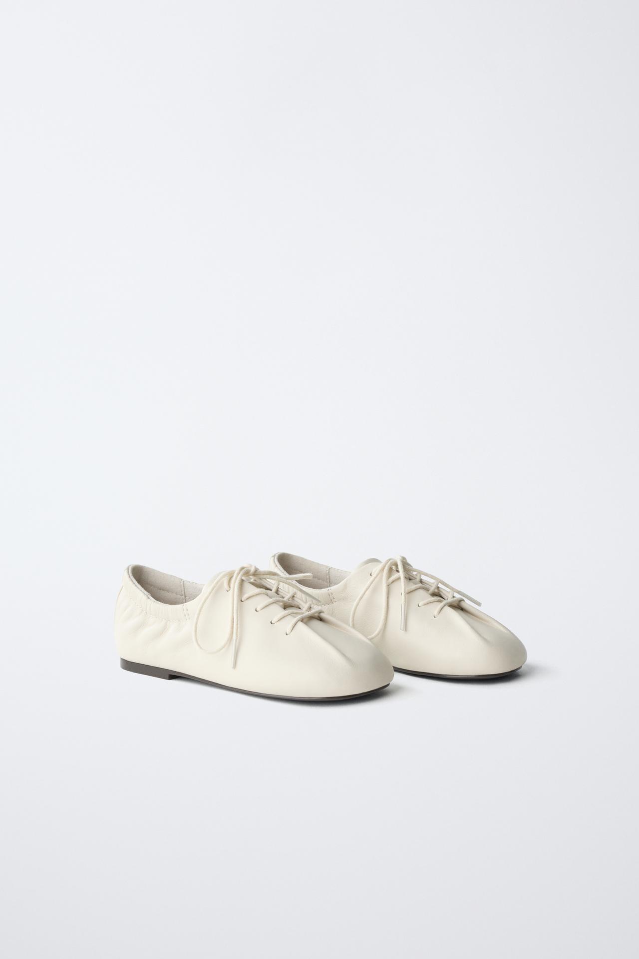 LEATHER DERBY SHOES — White