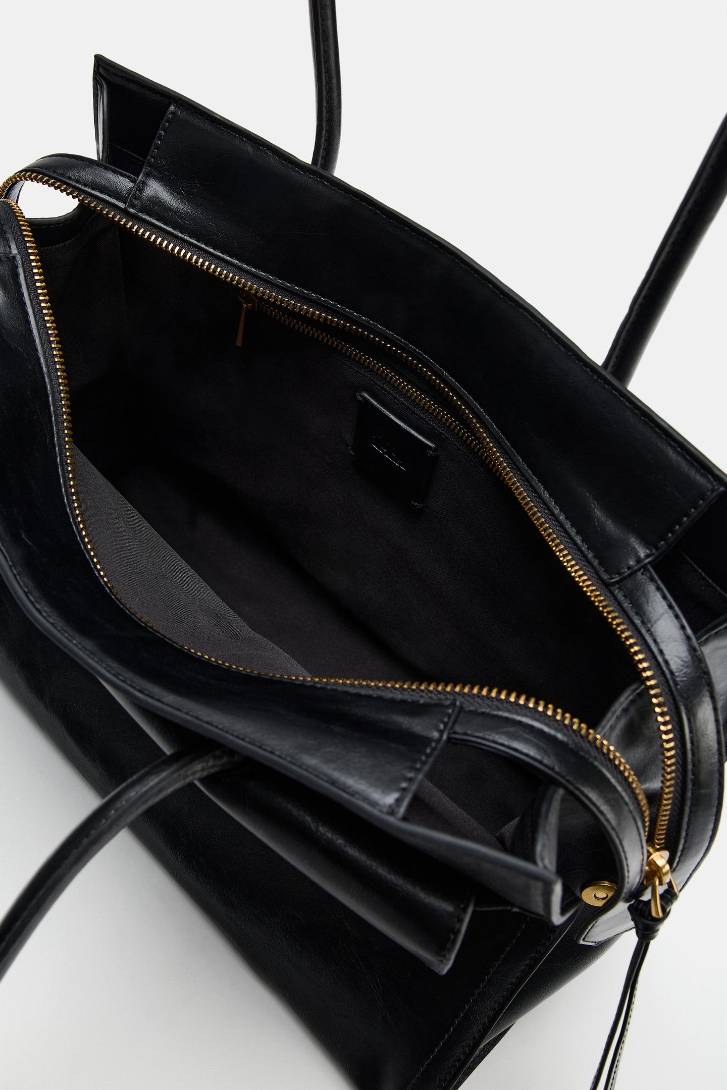 Женская сумка Zara Flap Shoulder, цвет: Чёрный — фото 8