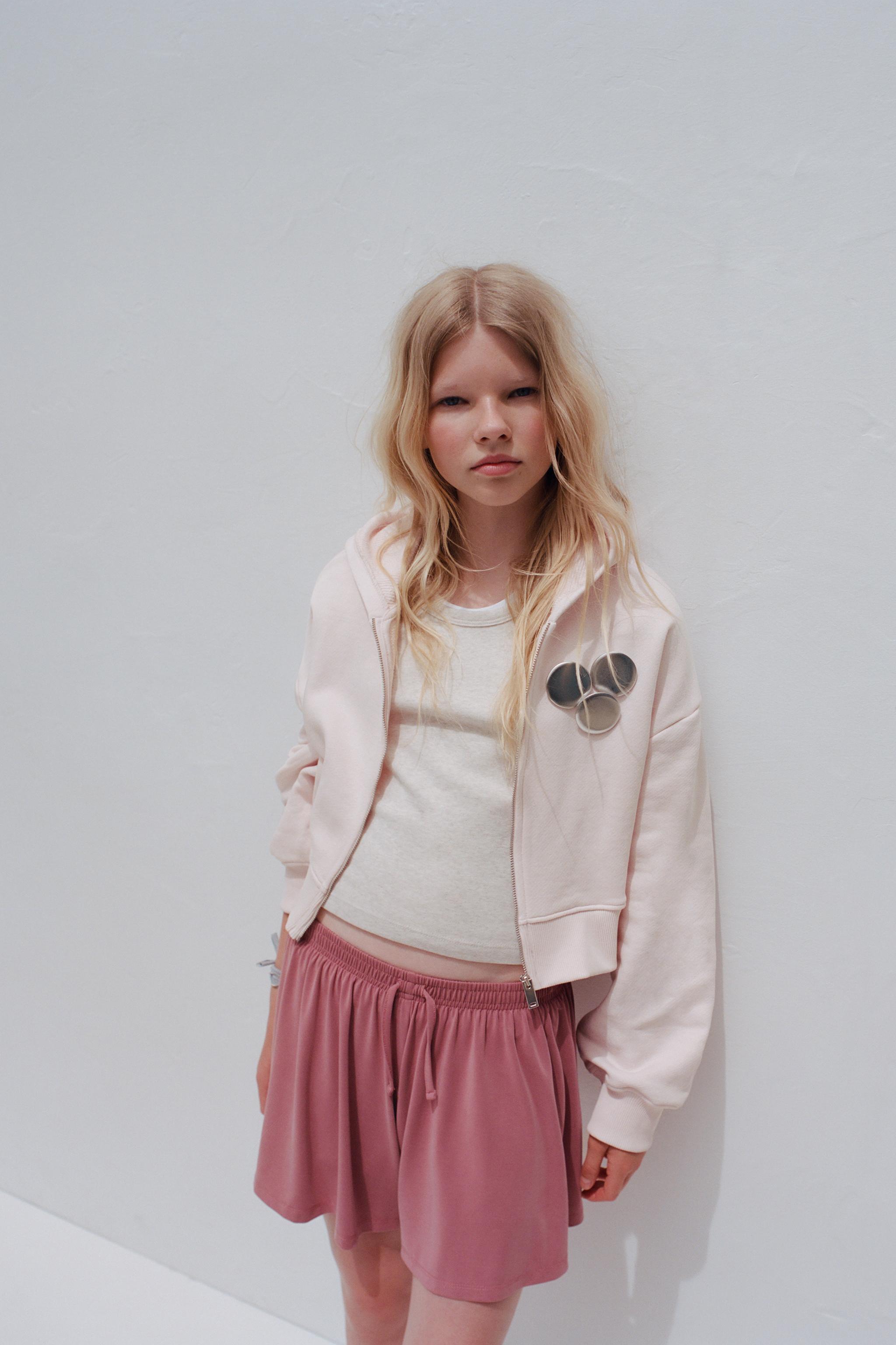 CROPPED HOODIE — Light pink
