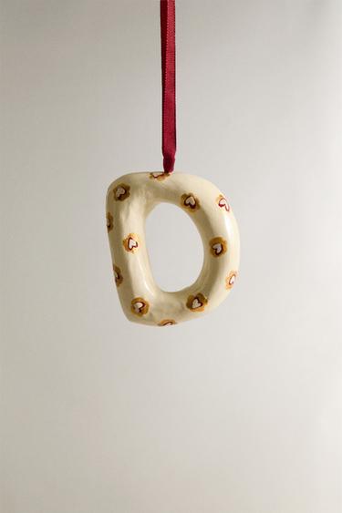 LETTER D CHRISTMAS TREE DECORATION - Ecru by Zara - Image 0