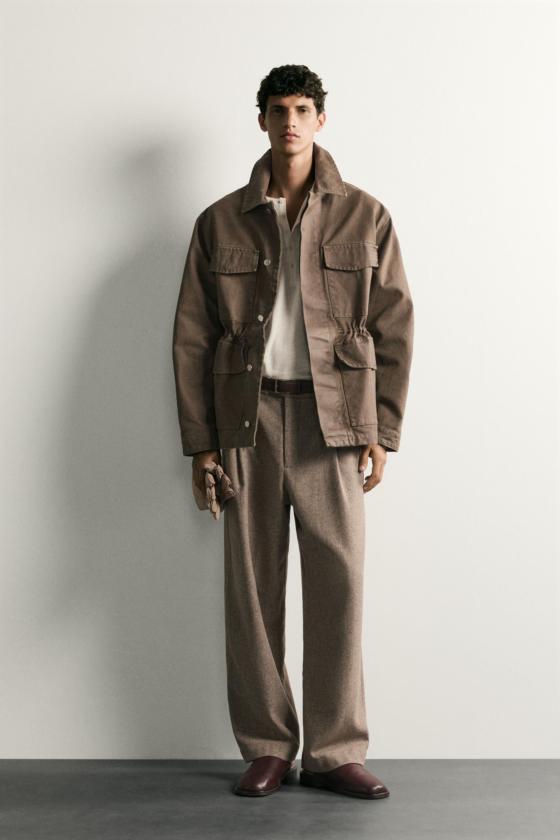 Textured Relaxed Fit Trousers