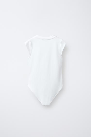 POLYAMIDE BODYSUIT - White by Zara - Image 1