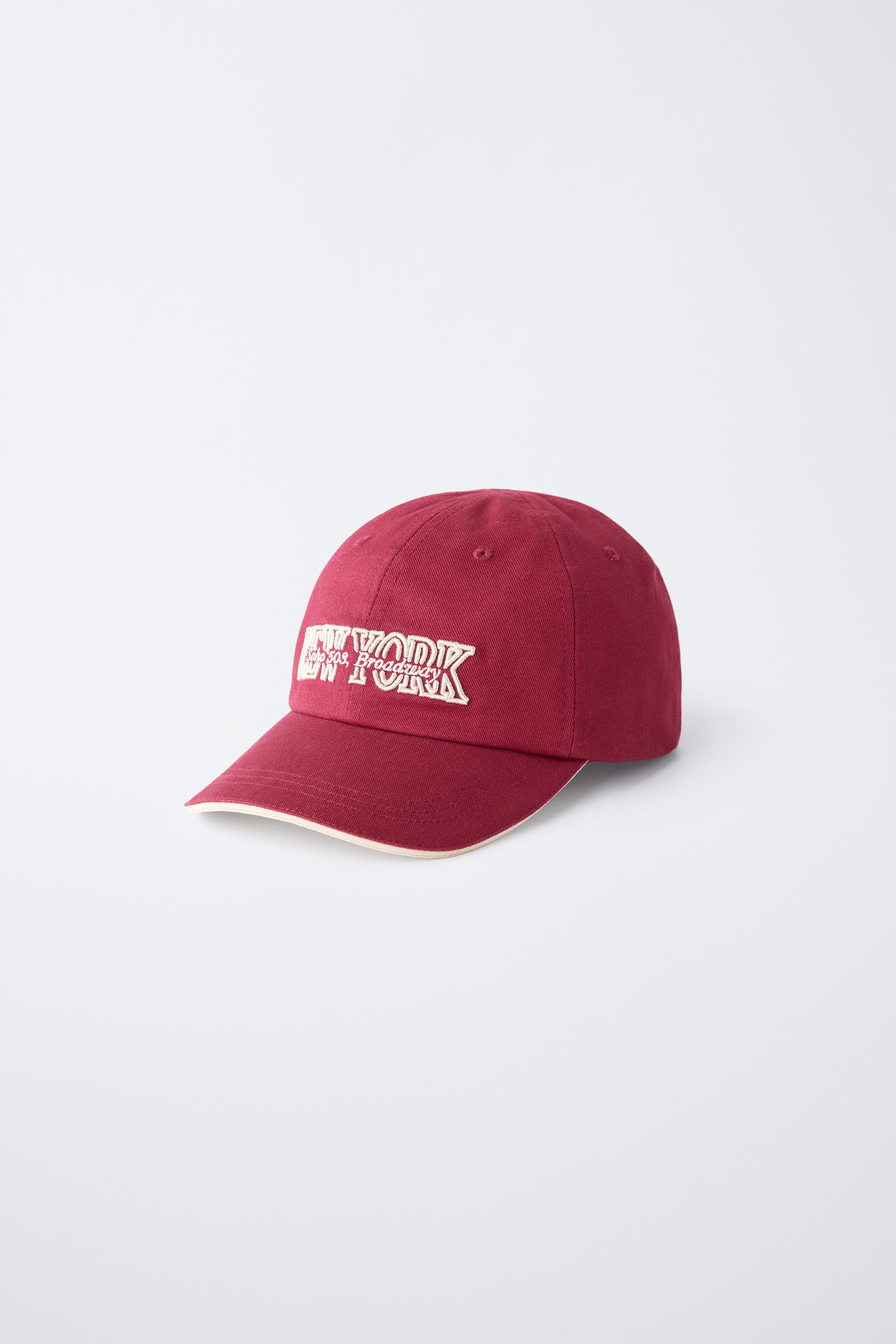EMBROIDERED TEXT VARSITY CAP - Blue | ZARA United States