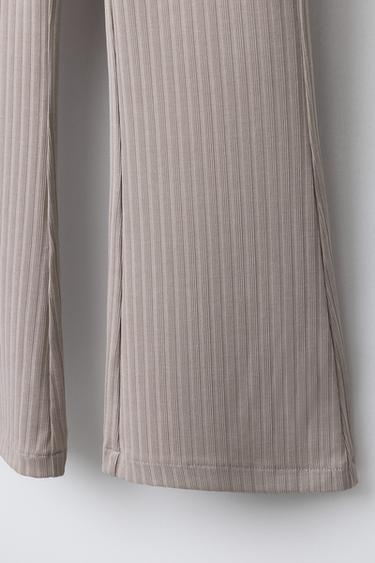 RIBBED FLARE BALLET TROUSERS - Beige-pink by Zara - Image 3