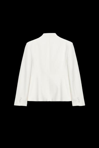 TAILLIERTER BLAZER MIT SCHULTERPOLSTERN - Cremefarben von Zara