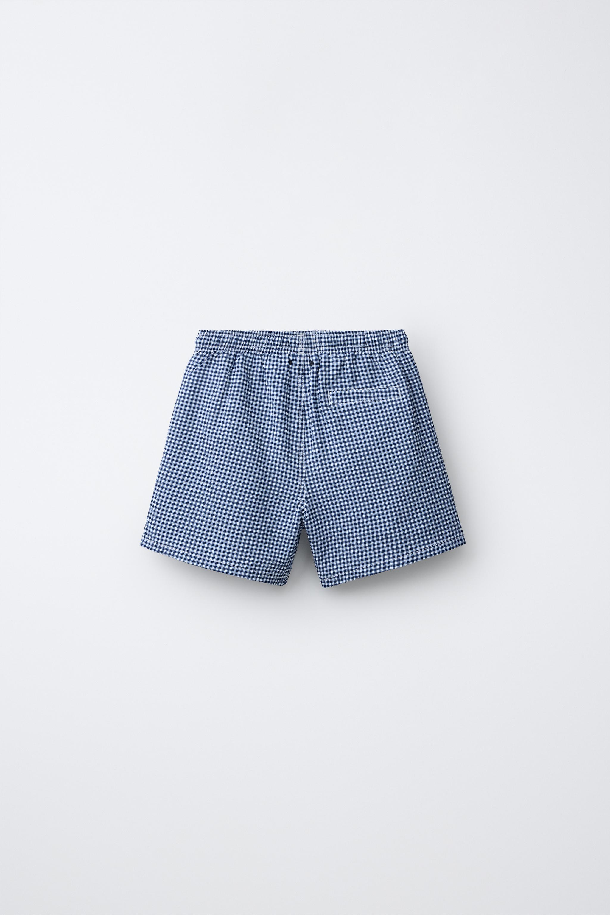 6-14 YEARS/ GINGHAM SWIM SHORTS