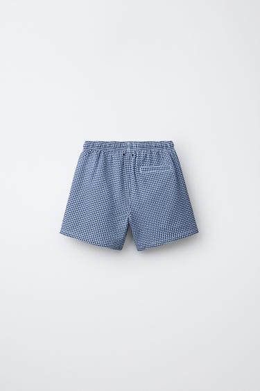6-14 ANS/ SHORT DE BAIN À CARREAUX VICHY - Bleu de Zara - Image 1