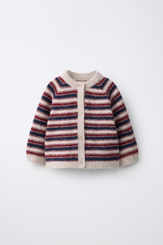 CHAQUETA PUNTO RAYAS - Multicolor de Zara - Imagen 0