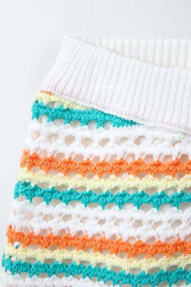 STRIPED KNIT BERMUDA SHORTS - Orange by Zara - Image 2