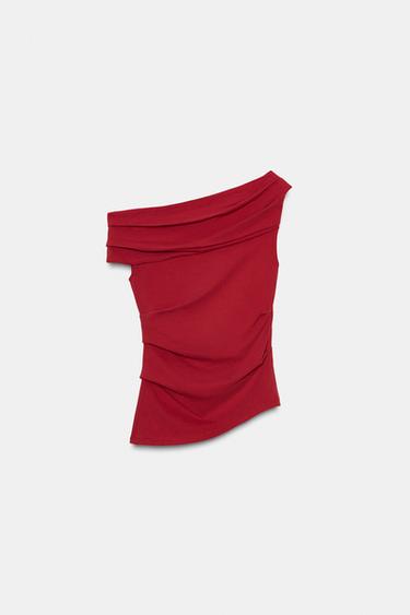 DRAPIERTES TOP - Rot von Zara - Bild 0