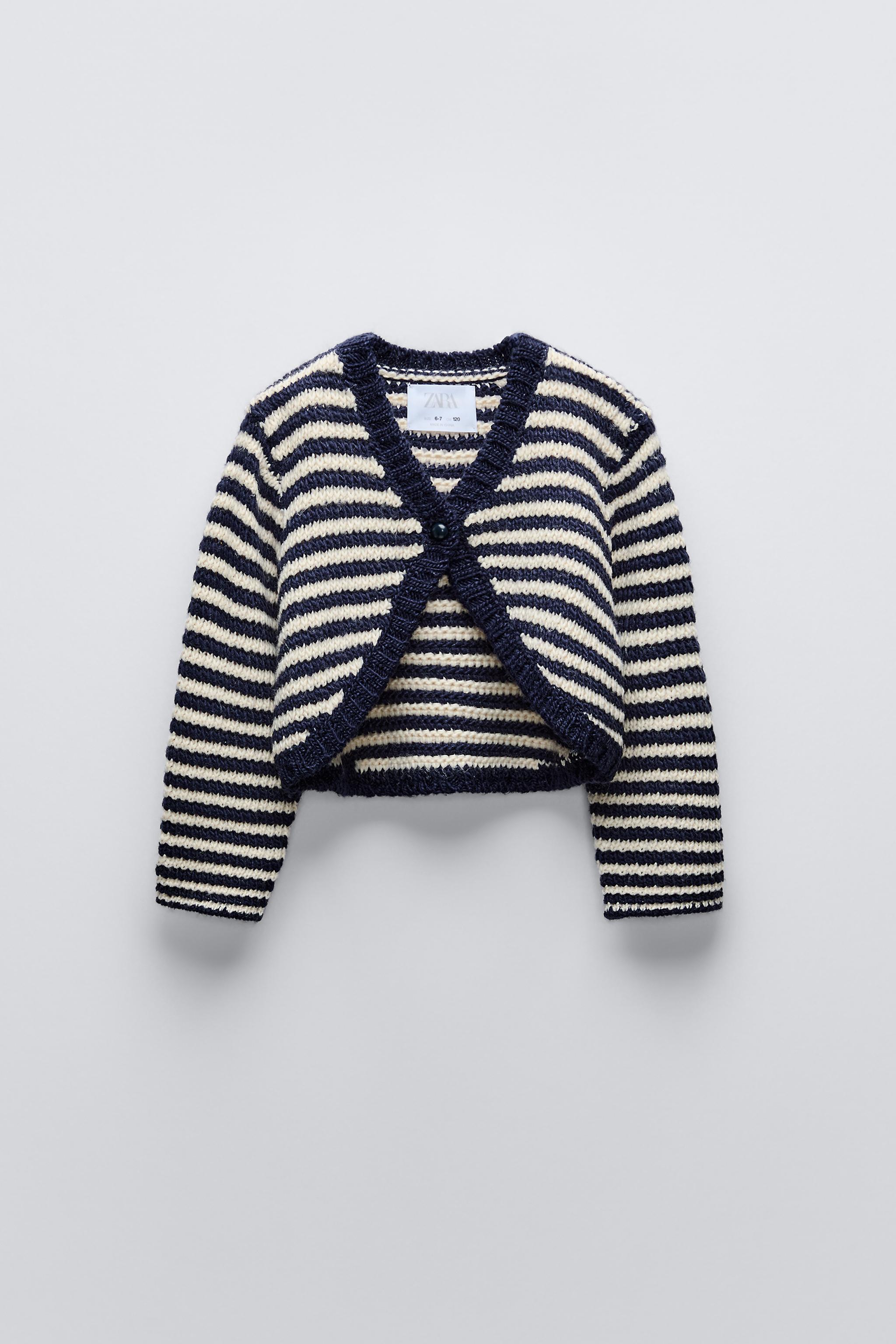 Navy white striped cardigan best sale