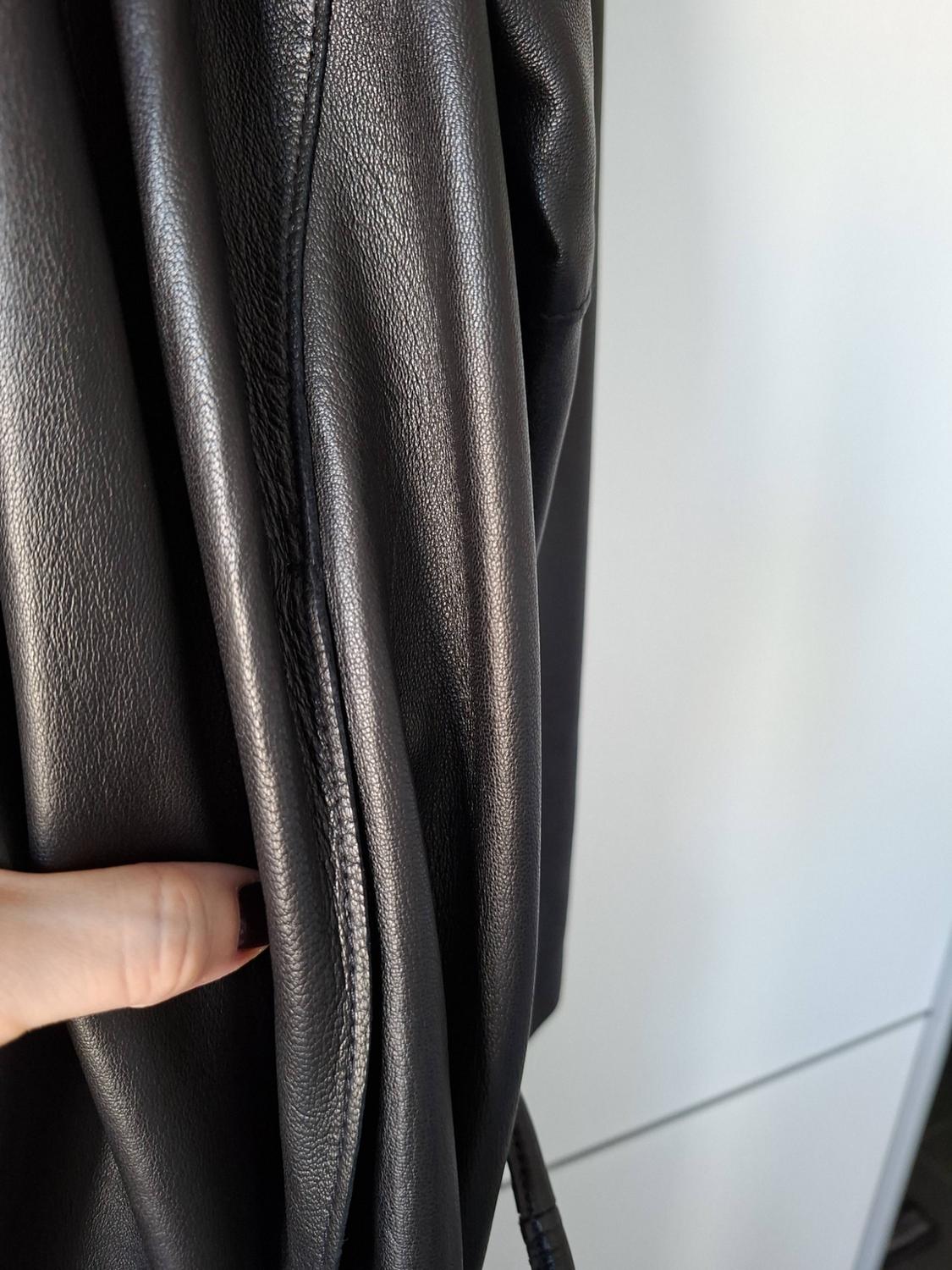 ZW COLLECTION LONG LEATHER COAT - Image 4