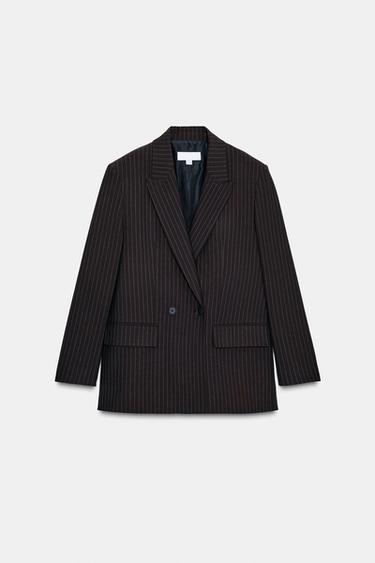 BLAZER CRUZADA OVERSIZE RAYA DIPLOMÁTICA - Rayas de Zara