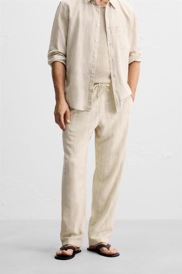 STRIPED JACQUARD TROUSERS - striped by Zara