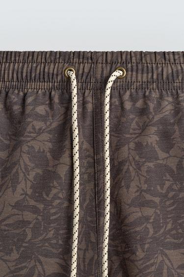 MID-LENGTH FLORAL PRINT SWIM SHORTS - Brown by Zara - Image 8