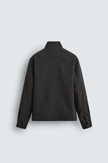 CHECK STRUCTURE JACKET - Black / Brown by Zara - Image 7
