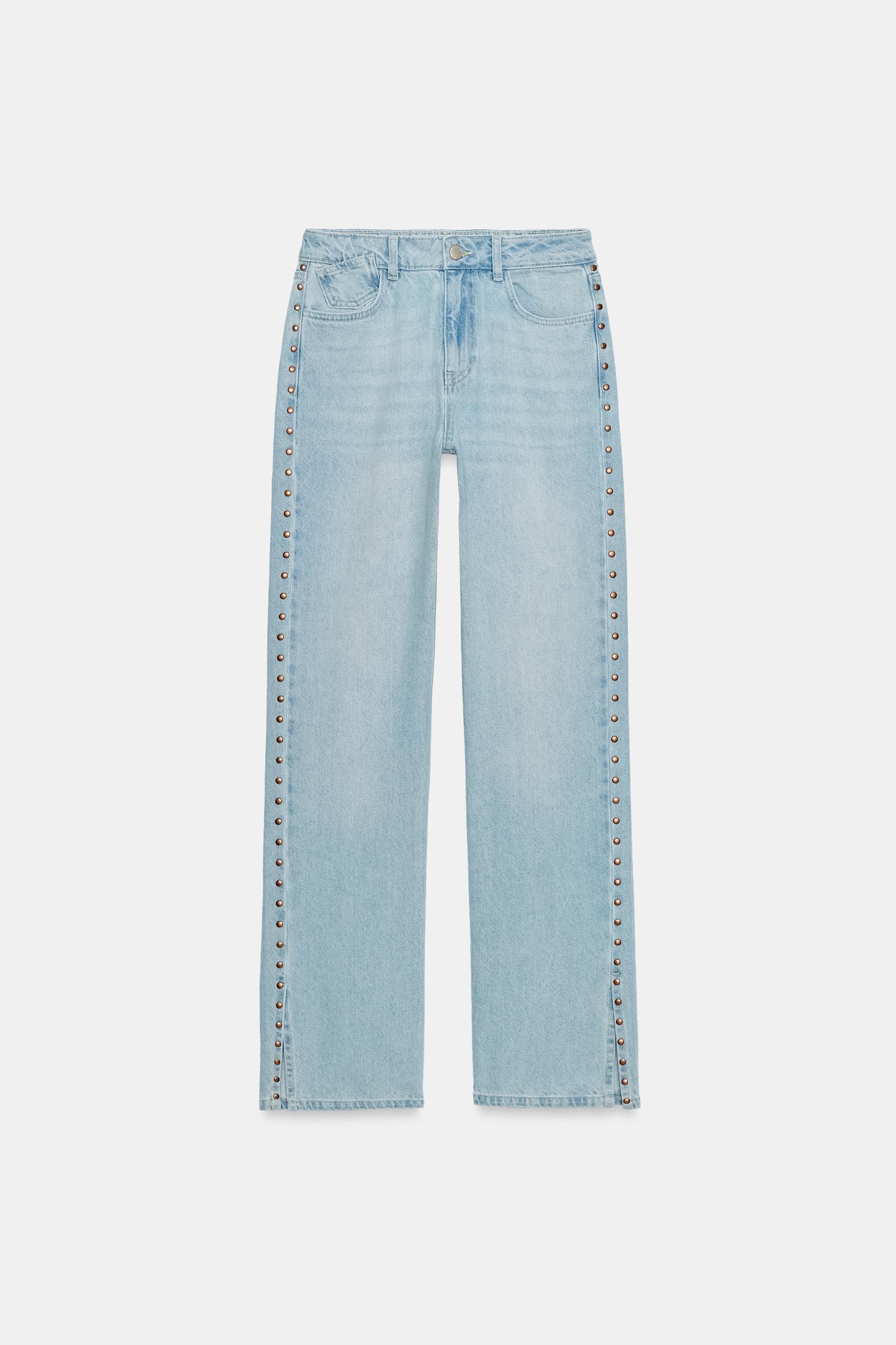 Z1975 Mid-Waist Studded Straight Jeans