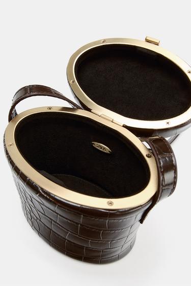 EMBOSSED RIGID BAG - Brown by Zara - Image 4