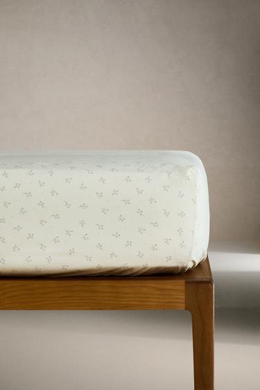 SÁBANA BAJERA INFANTIL ALGODÓN MINIFLOR - Azulado de Zara