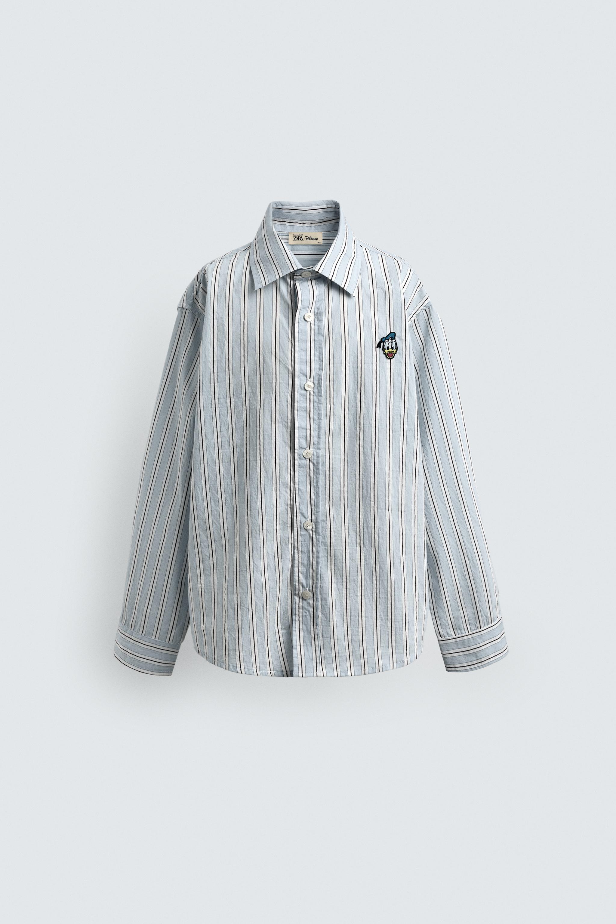 DONALD DUCK PATCH STRIPED SHIRT HARRY LAMBERT FOR ZARA X