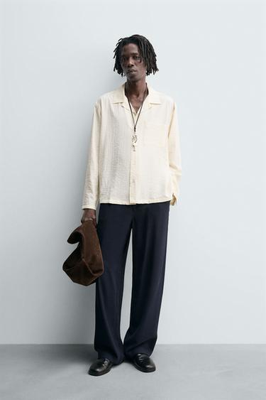 CREASED-EFFECT FLOWING SHIRT - Ecru by Zara - Image 0