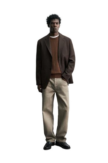 100% WOOL FLANNEL BLAZER - Chocolate by Zara