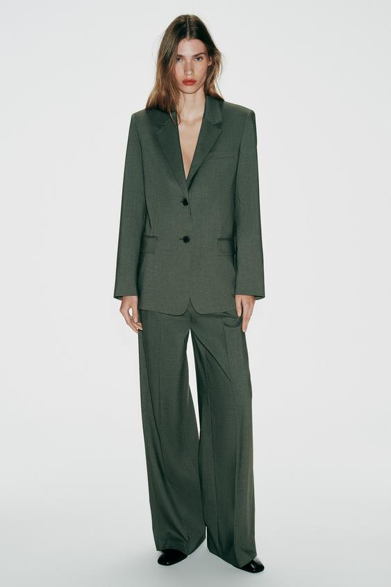 BLAZER RECTA HOMBRERAS - Verde medio de Zara - Imagen 0