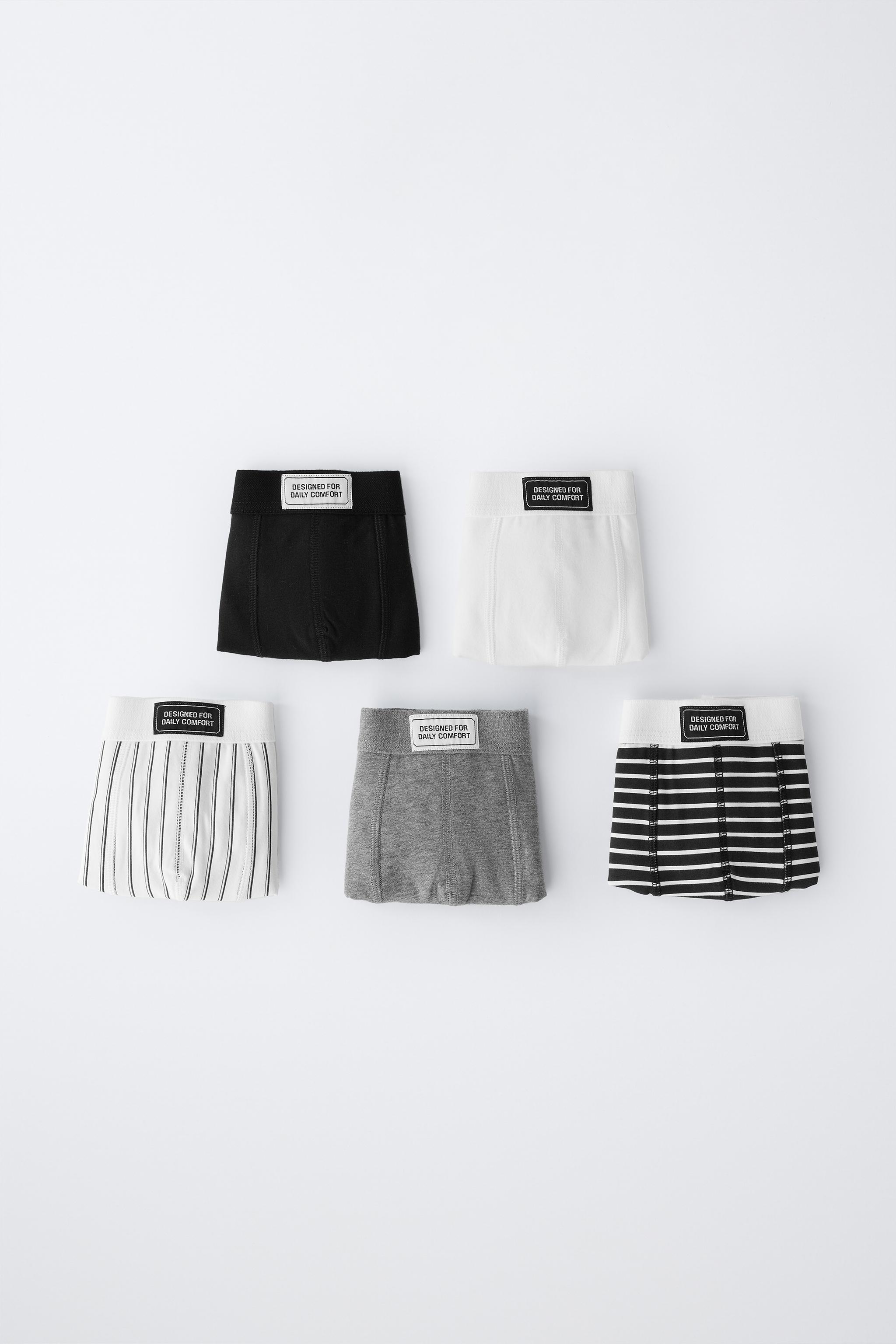 2-6歳/ラベル付きボクサーパンツ5枚組 - ブラック | ZARA Japan / 日本