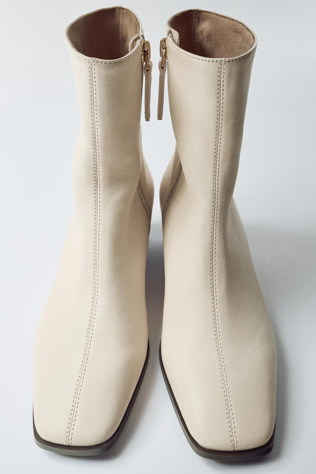 LEATHER HEELED ANKLE BOOTS