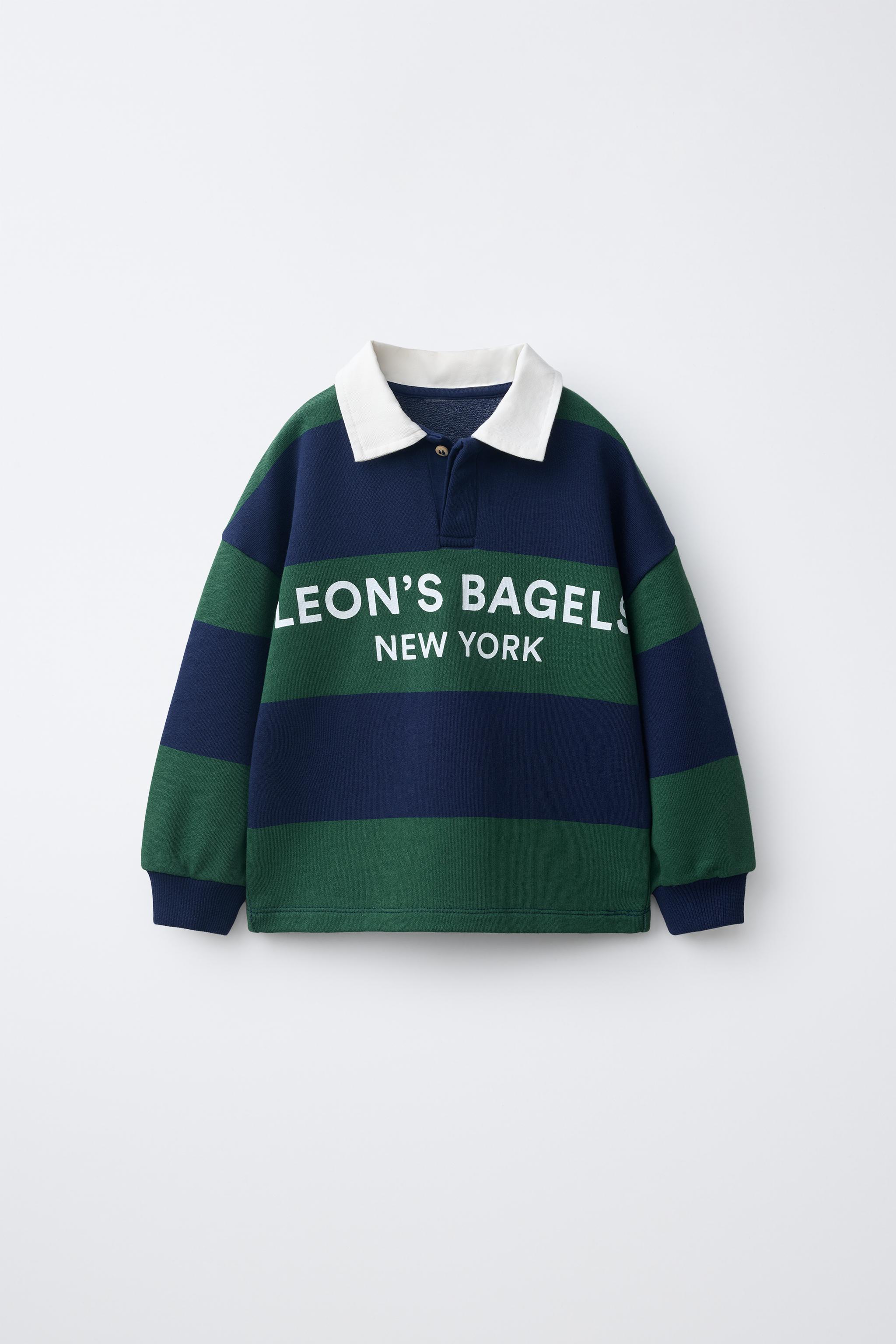 LEON'S BAGELS ® STRIPED POLO SHIRT — Green / Blue