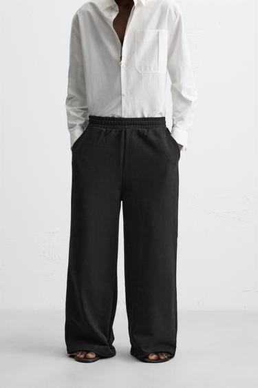 OVERSIZE WIDE-LEG JOGGING TROUSERS - Black by Zara