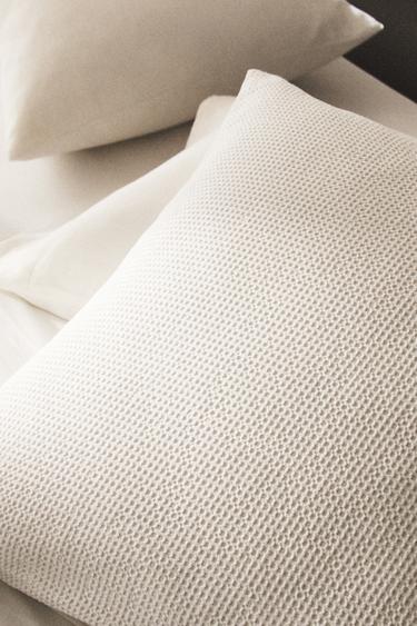 TAIE D’OREILLER COTON MINI-GAUFRÉ - Blanc de Zara - Image 5