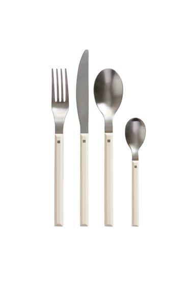 HEXAGONAL HANDLE CUTLERY SET (SET OF 4) - White by Zara